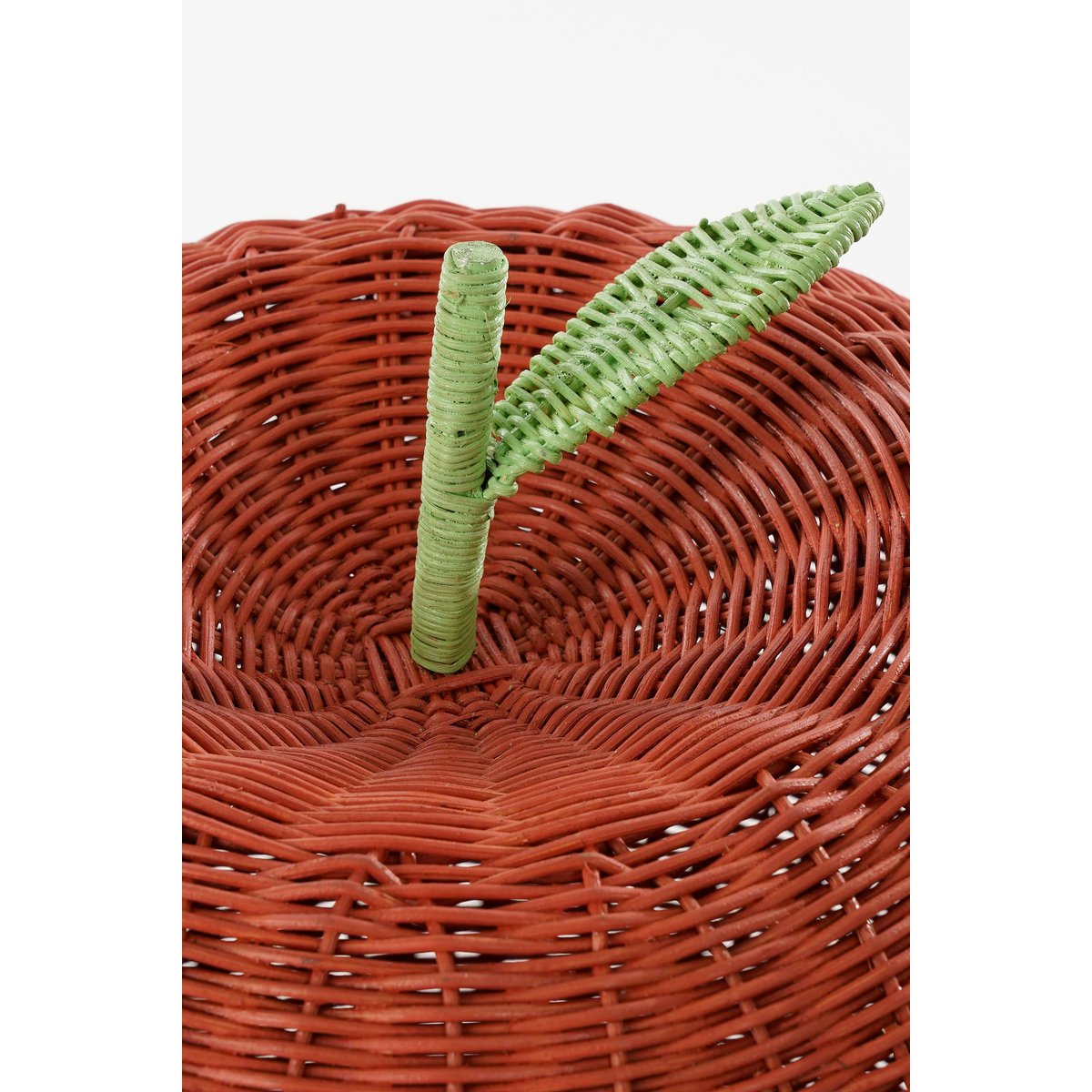 Storage Basket with Lid - Set of 2 - H48 x Ø30 cm - Rattan - Red
