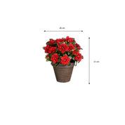 Artificial Azalea Plant in Flower Pot Stan - H31 x Ø26 cm - Red