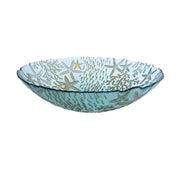 Salad Bowl in Blue Sea Glass 33x33x9cm