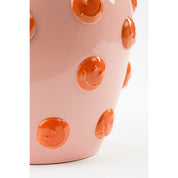Smiley Vase - H33 x Ø30 cm - Ceramic - Light pink, Orange