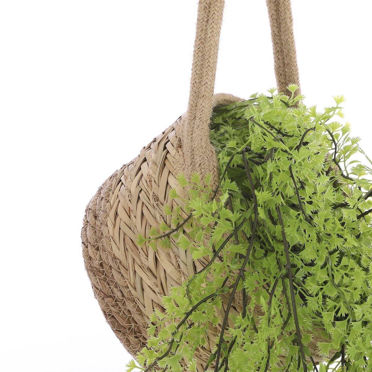 Anne Hanging Flower Pot - Set of 2 - H20 x Ø25 cm - Seagrass - Light brown