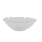 Flower Glass Bowl with Gold Rims 25 cm