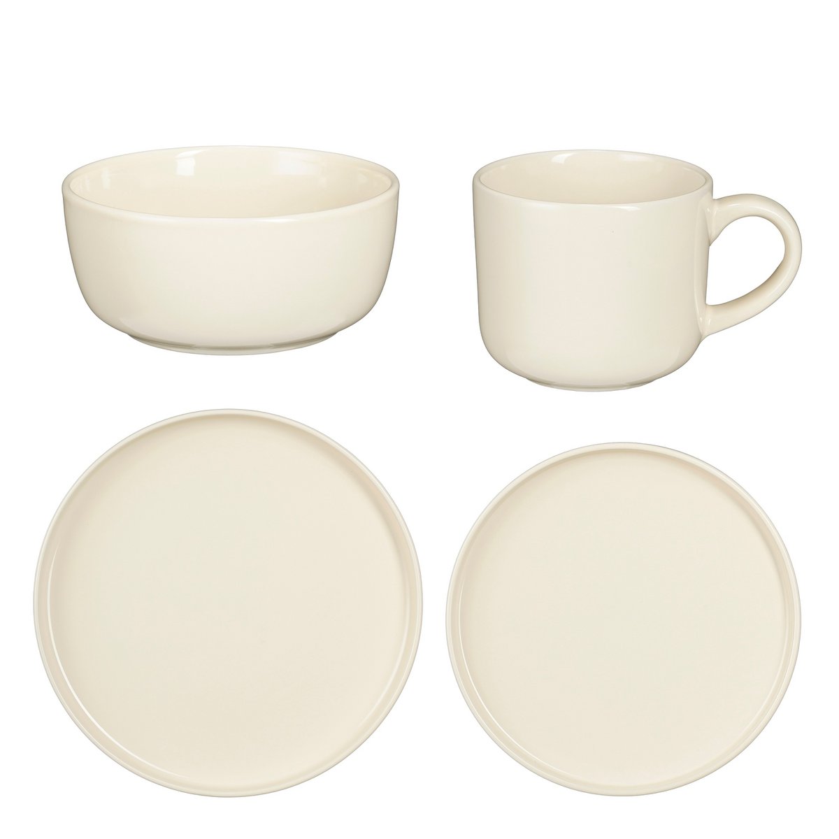 OZZU DESCRIES SET 4 PERSONS - STONE GOOD - OFF -WHITE