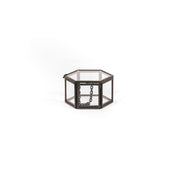 Opbergdoos - Zeshoek - Metaal/Glas - Zwart - 6x5,5x3,5cm