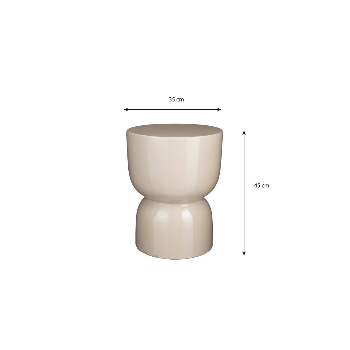 Stage Side Table - H45 x Ø35 cm - Cement - Beige