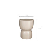 Stage Side Table - H45 x Ø35 cm - Cement - Beige