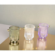 Set of 3 Glass Candlesticks in 3 Colors