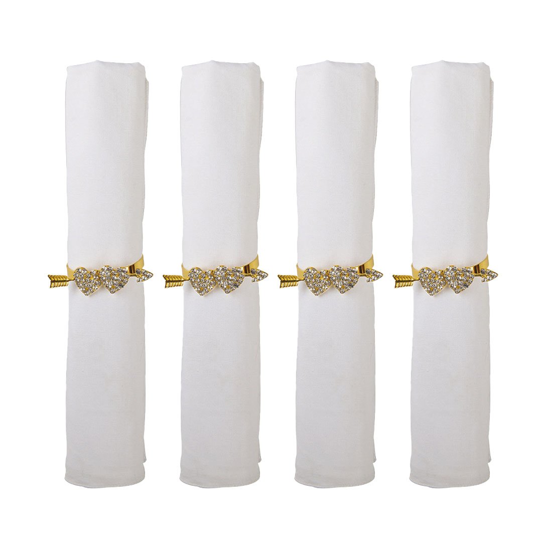 Set van 4 rondes van kernhanddoeken