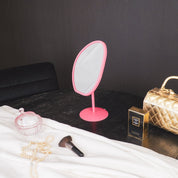 Make Up Mirror Round - Pink - 16.5x12x31.5 cm