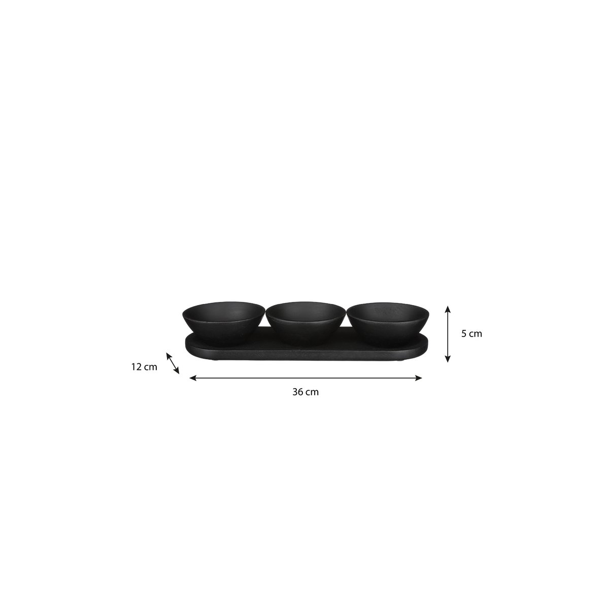 Tomar Dishes and Tray - 200 ml - 100% FSC Mango Wood - Black