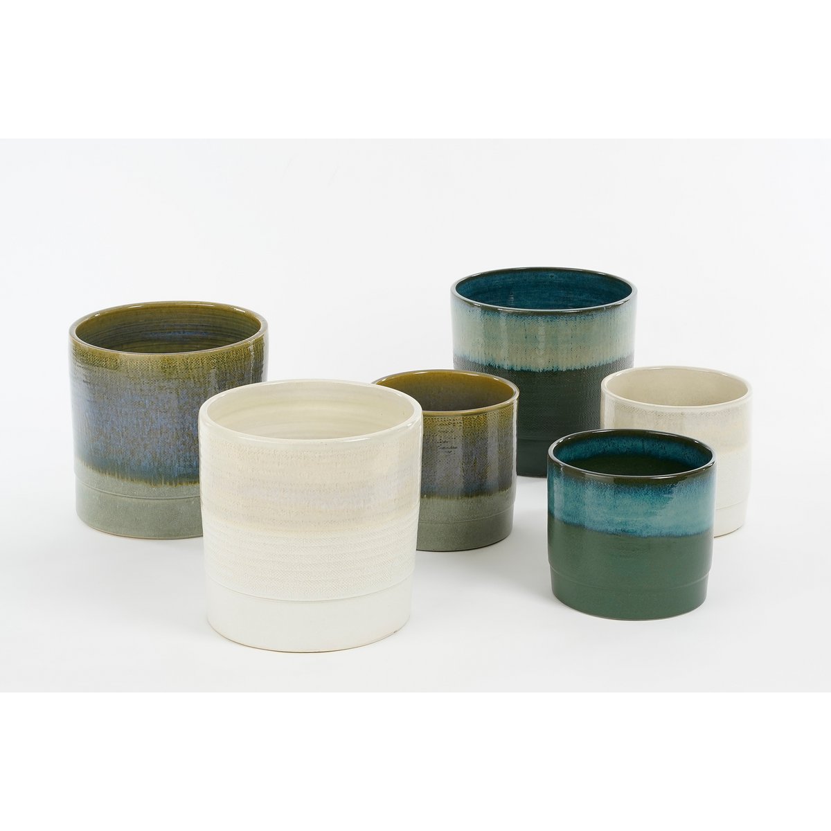Olof Flowerpot - H20 x Ø22 cm - Terracotta - Dark green