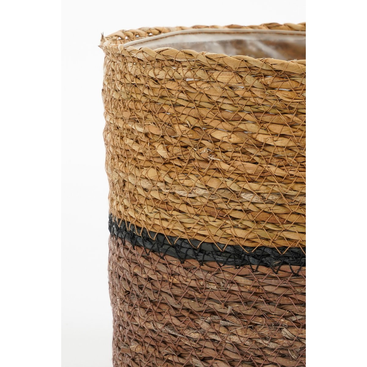 Damian Plant basket - Set of 2 - H20 x Ø20 cm - Seagrass - Brown