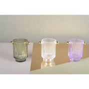 Set of 3 Glass Candlesticks in 3 Colors