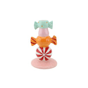 Kandelaar - Bonbons au caramel agrafés - Dolomite - Tourbillon rouge multicolore - 11 x 11 x 18 cm