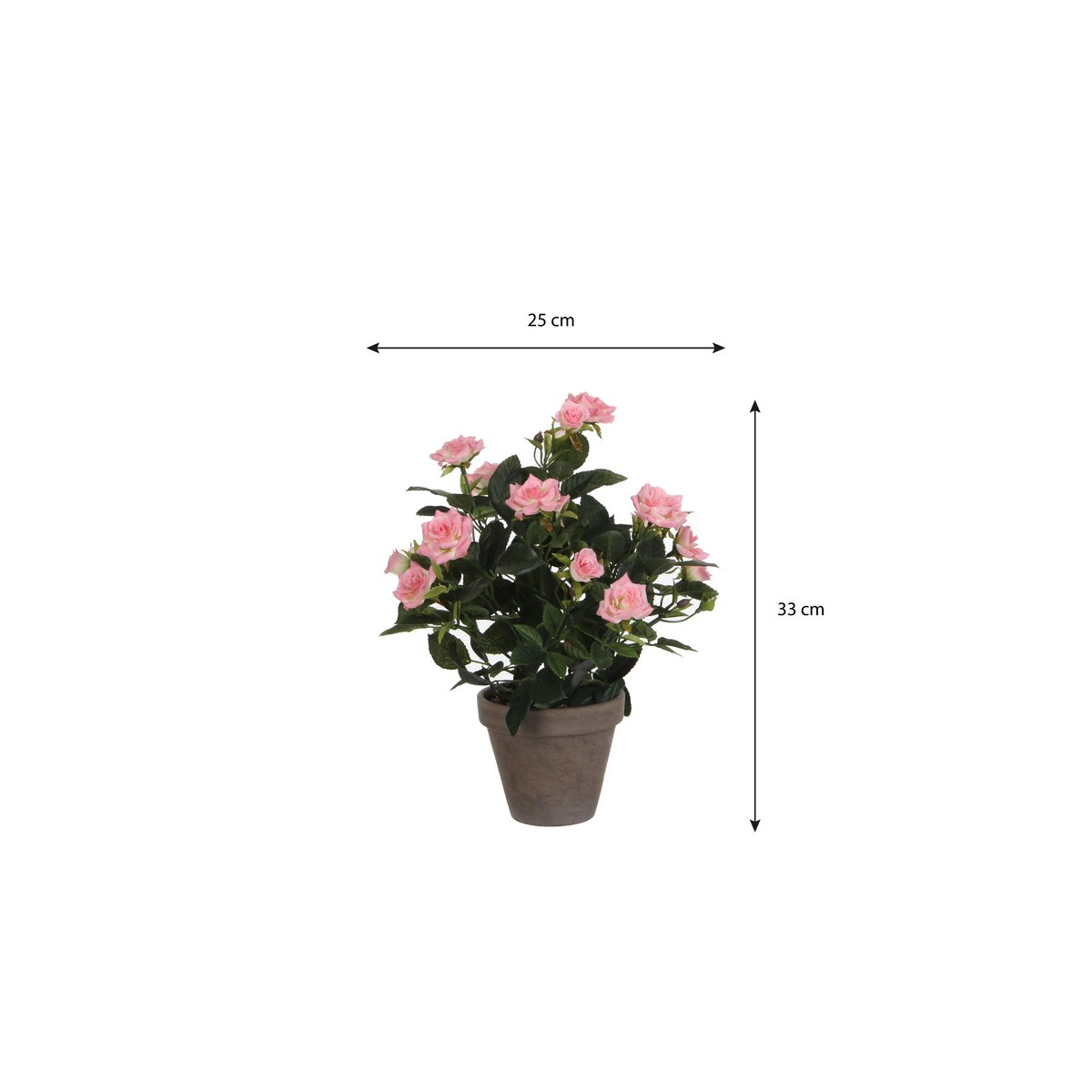 Rosier artificiel en pot Stan - H33 x Ø25 cm - Rose