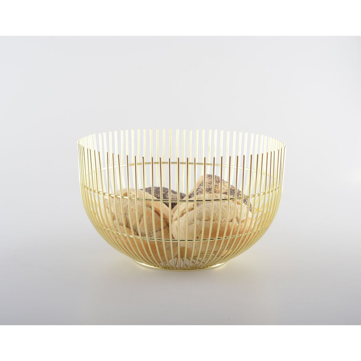 Large Golden Bread Basket 20x20x12cm