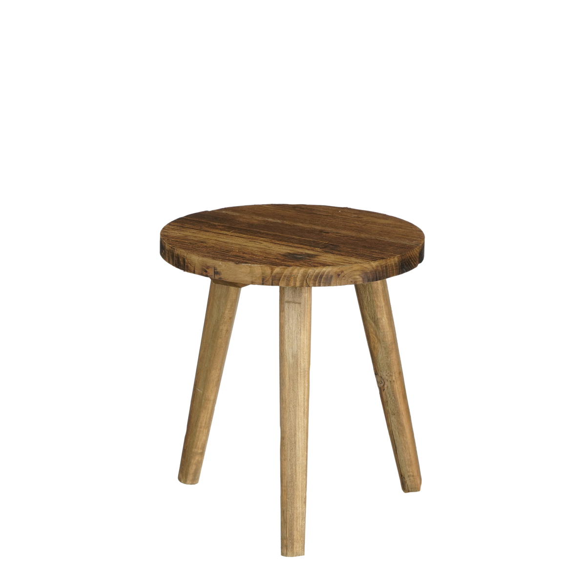 Bold Side Table - H28 x Ø26 cm - Recycled Wood - Brown