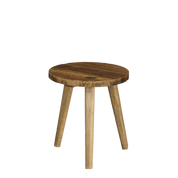 Bold Side Table - H28 x Ø26 cm - Recycled Wood - Brown
