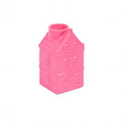 Candle holder - House - Ceramic - Neon Pink - 6x5.5x11cm