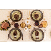Set of 2 white and gold decorative pumpkins