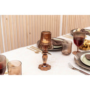 Brown Glass Candlestick 10x10x24.5cm