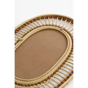 Oval wall mirror - L59 x B40 x H3 cm - rattan - light brown