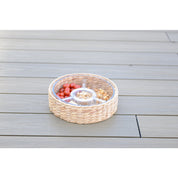 Aperitif Set of 3 Glasses and Rattan Compartments 