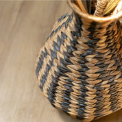 Woven Boho Vase DAYANA black 