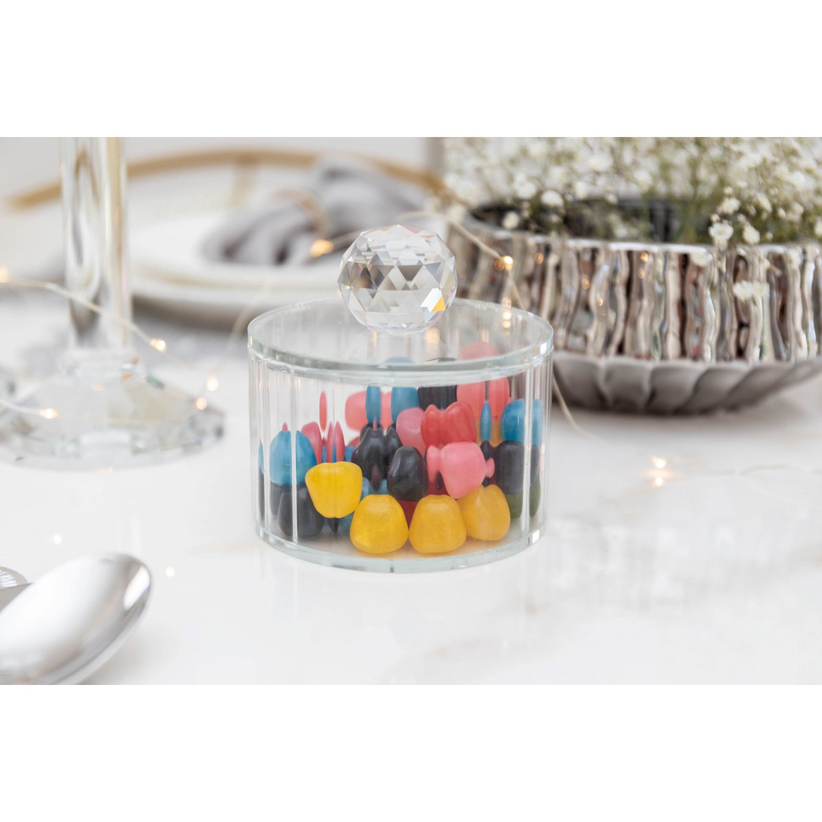 Crystal Glass Box with 10x10x10cm Diamond Lid