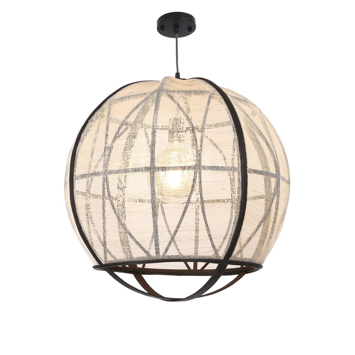 Pella hanging lamp - H50 x Ø51 cm - Linen - Off -White