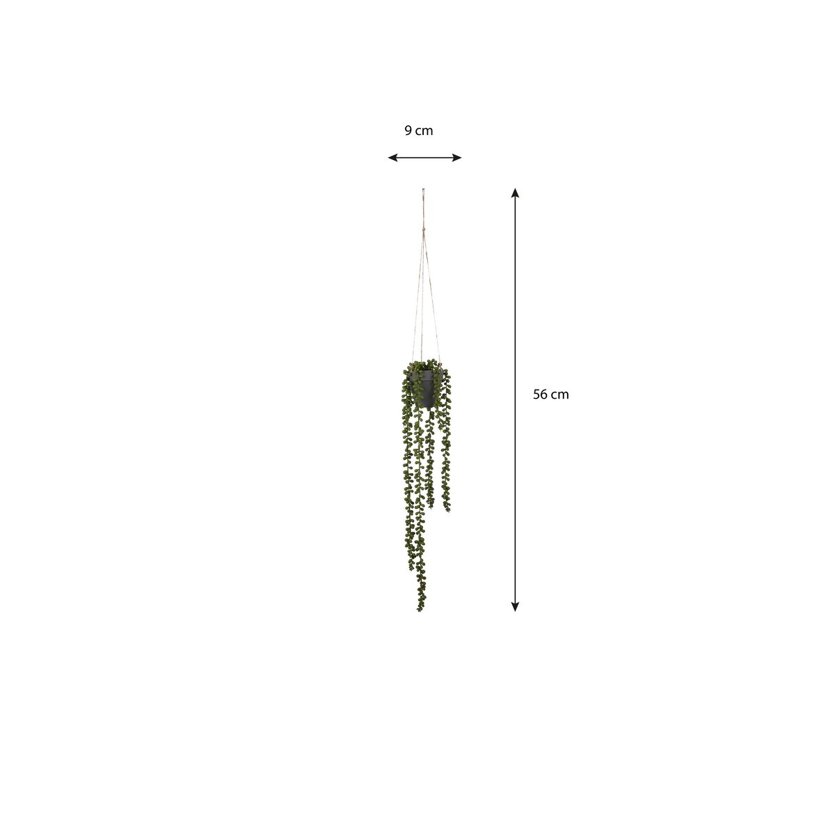 Senecio Artificial Hanging Plant - H56 x Ø9 cm - Green