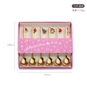 Golden kerst lepeltjes - set van 6