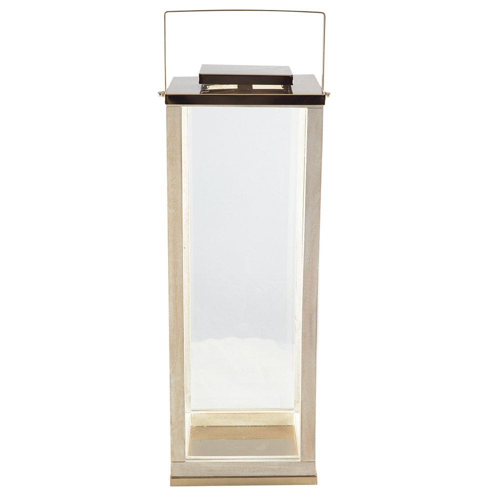 Large Square Glass Lantern 25x25x71cm