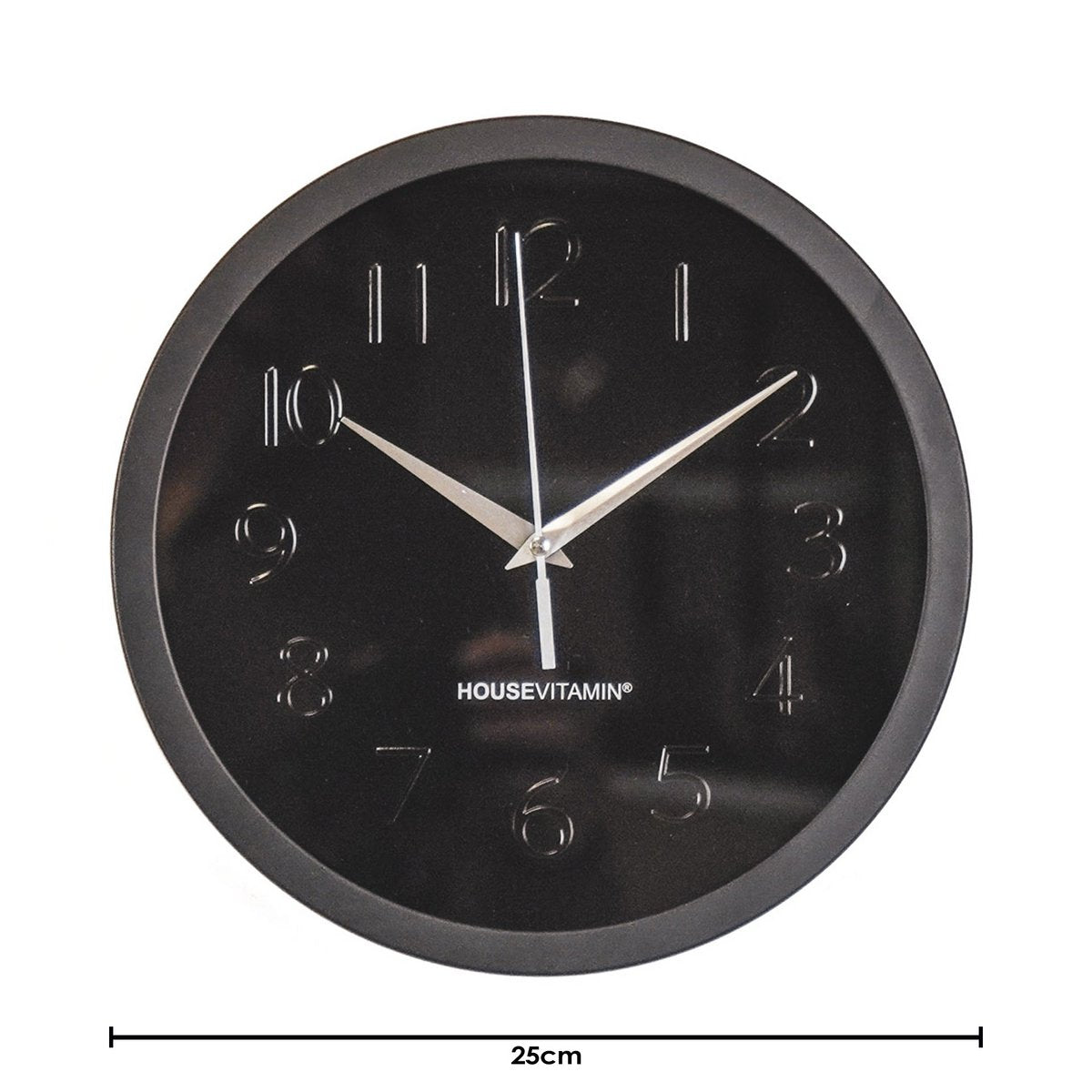 Wall clock - Metal/Glass - Black - 25x4.2x25cm