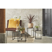 Goa Side table - Set of 2 - L30 x W30 x H42 cm - Metal - Black