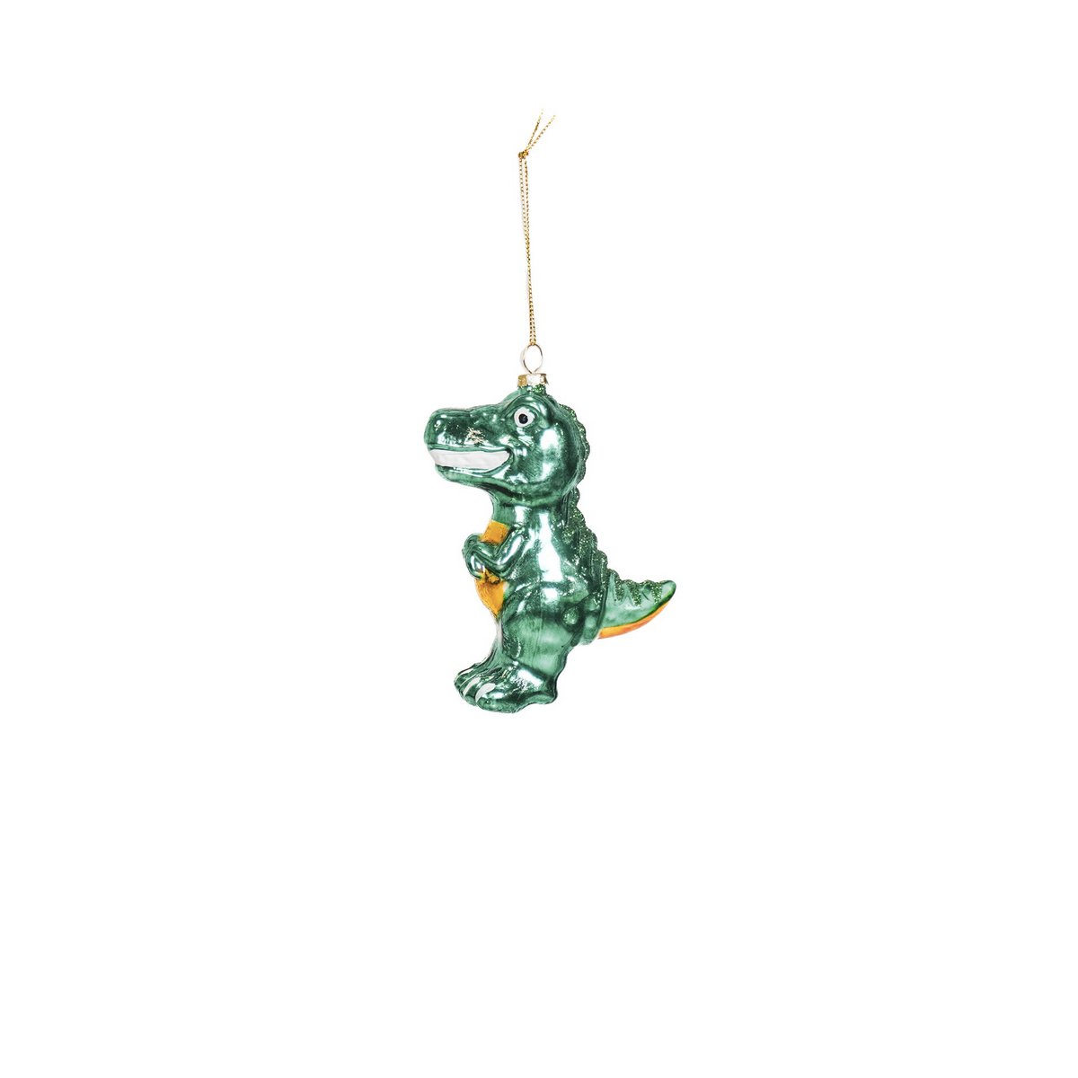 Christmas pendant - Dino - Glass - Green - 4.5x9.5x12.5cm