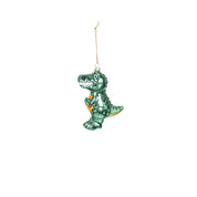 Christmas pendant - Dino - Glass - Green - 4.5x9.5x12.5cm