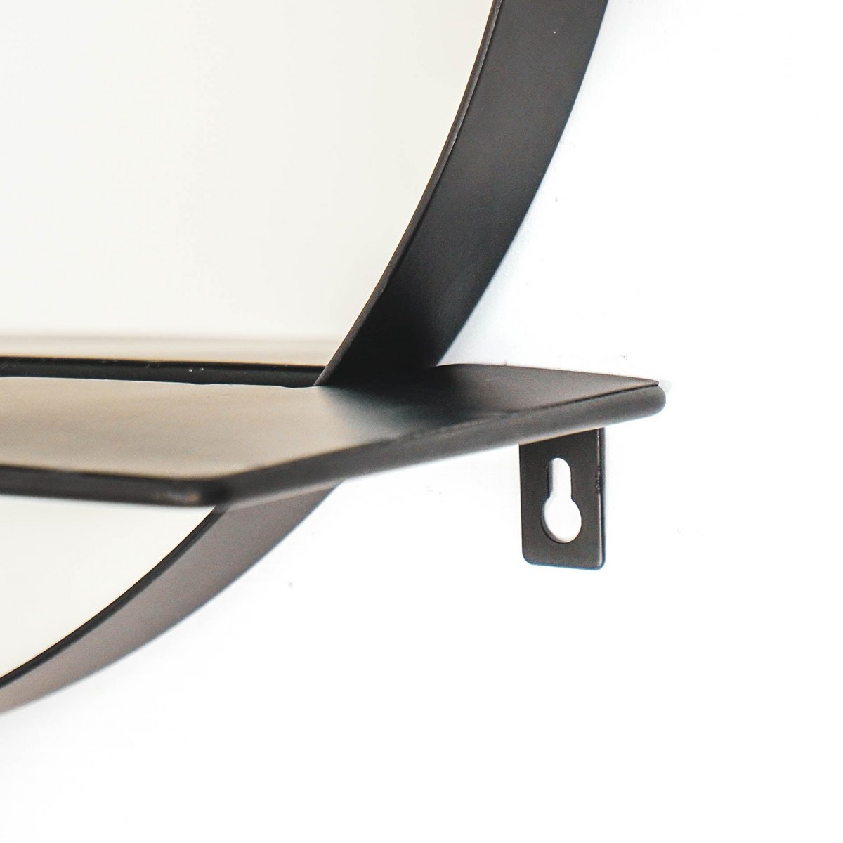 Mirror - Round - Metal - With Shelf - Black - Ø40cm