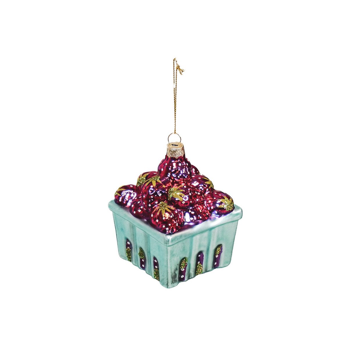 Christmas ornament - Strawberries - Glass - Red - 7x7x9.5cm