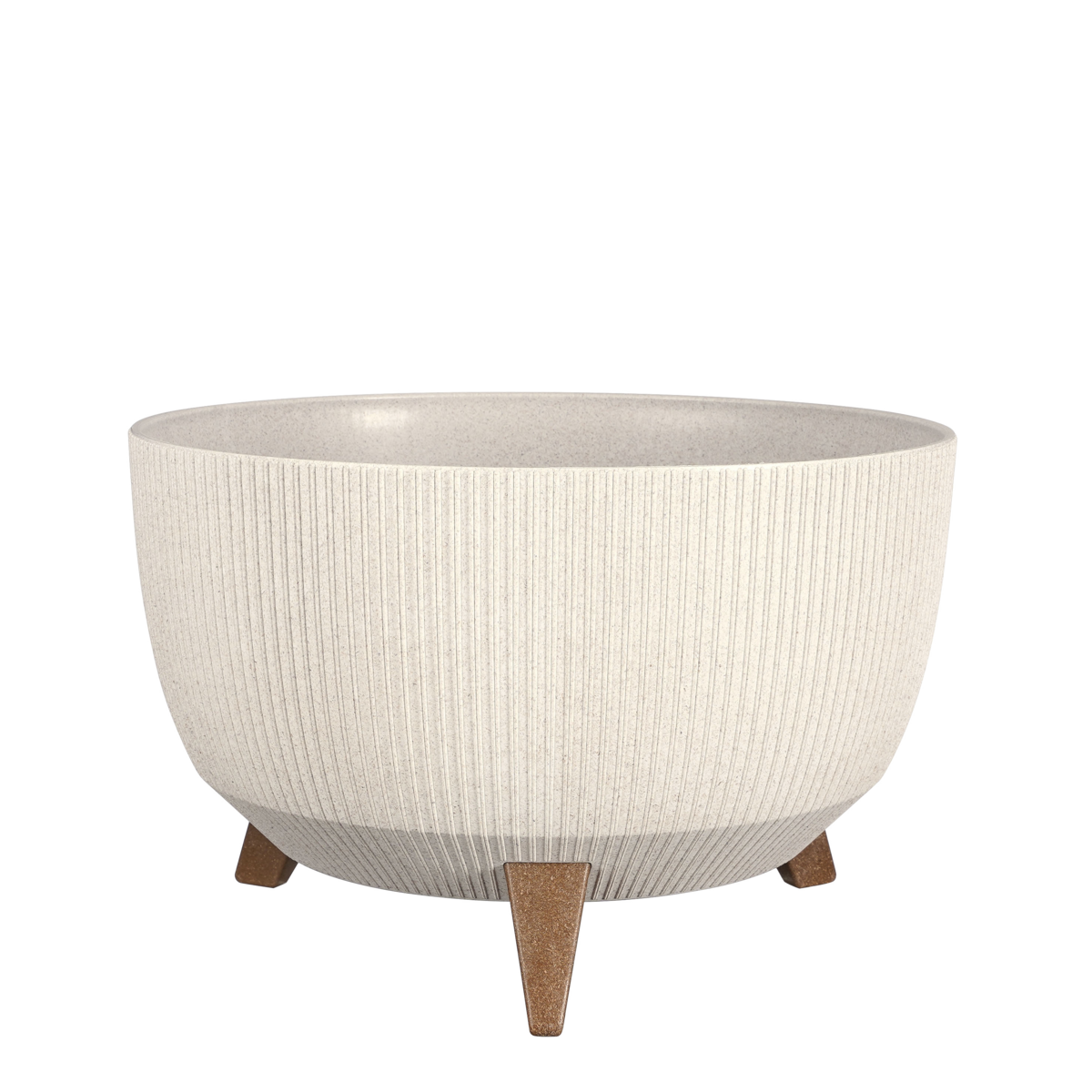 Doppio Flowerpot on Legs - H21 x Ø40 cm - Polypropylene - FSC Mix - Off White