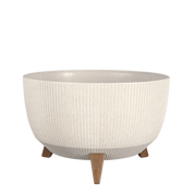 Doppio Flowerpot on Legs - H21 x Ø40 cm - Polypropylene - FSC Mix - Off White
