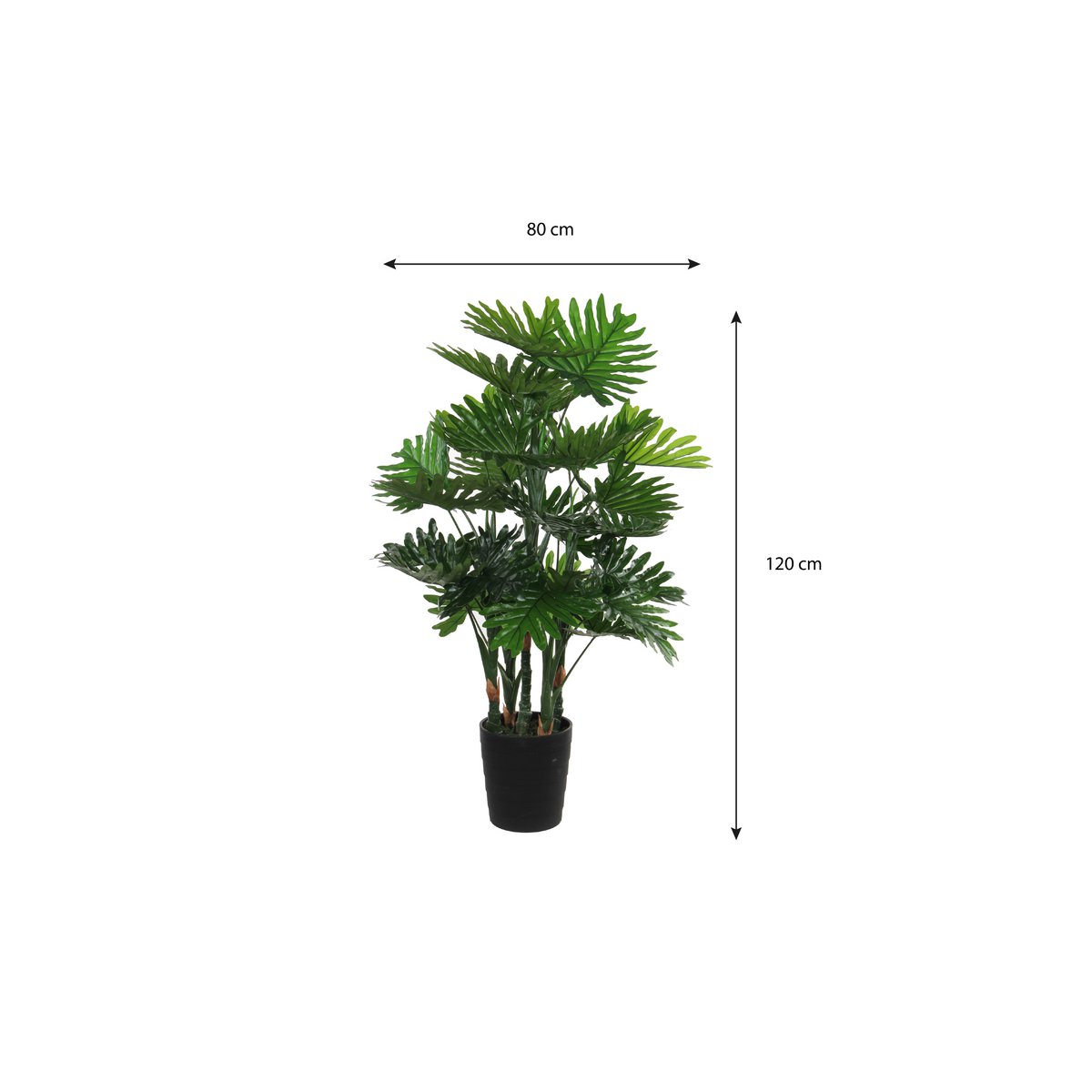 Philodendron Artificial Plant - H120 x Ø80 cm - Green