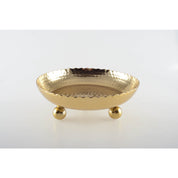 23 cm round hammered gold tray