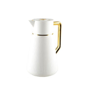 Witte koffie kan - met gouden handgreep 1l