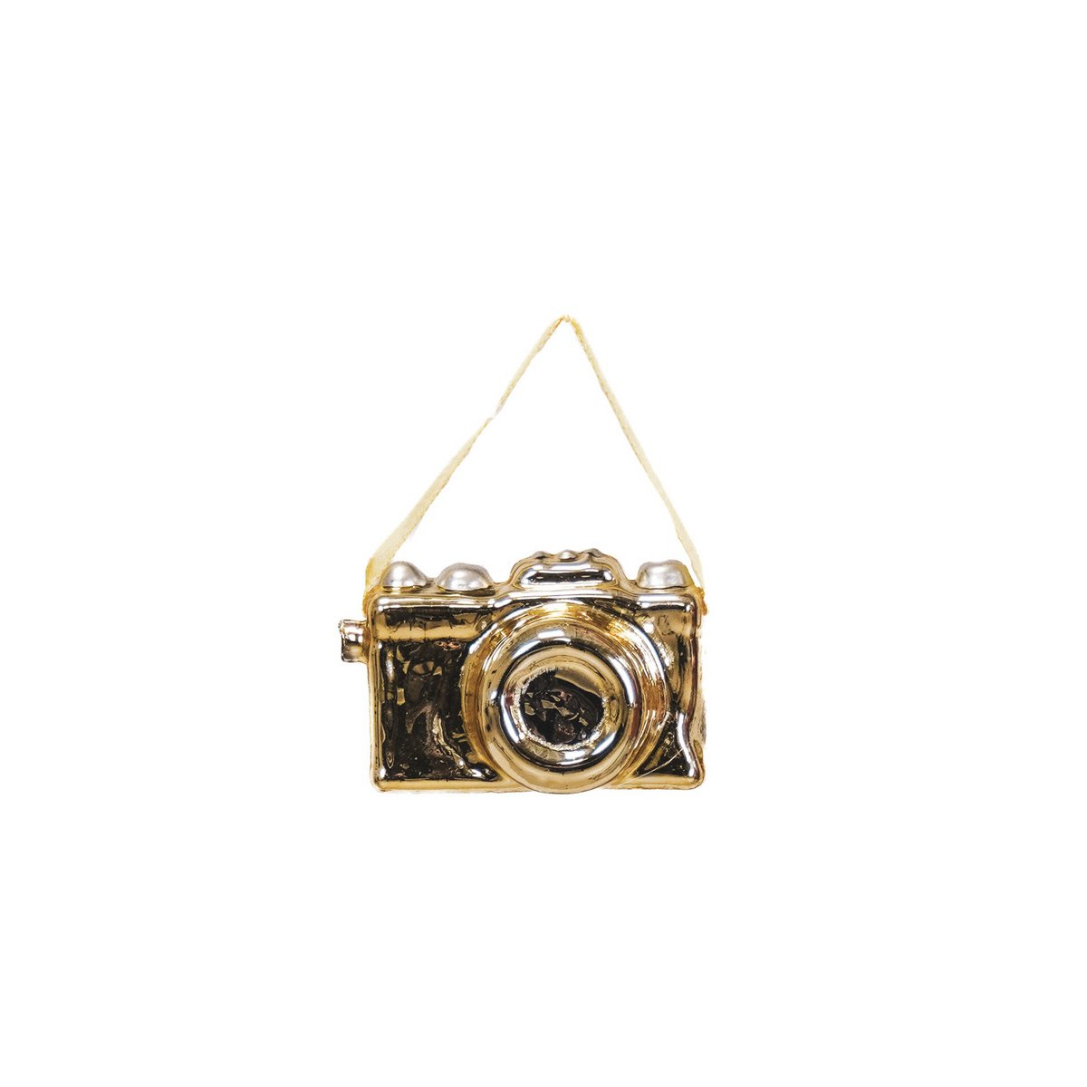 Christmas pendant - Camera - Glass - Gold - 8x5x4cm