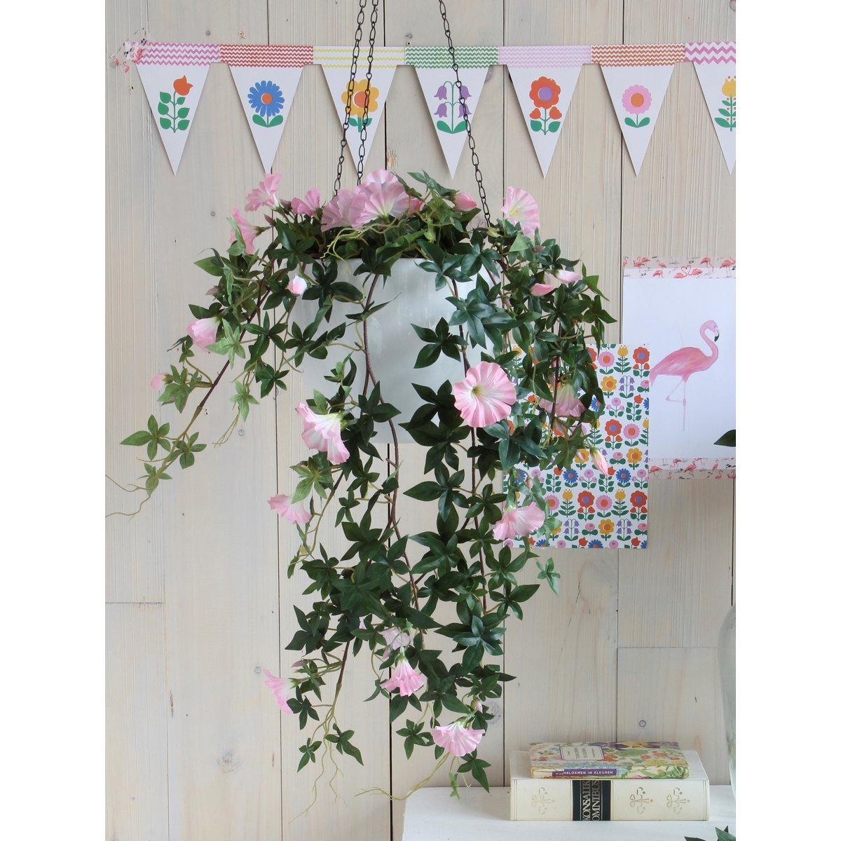 Artificial Petunia Hanging Plant - L15 x W20 x H80 cm - Pink