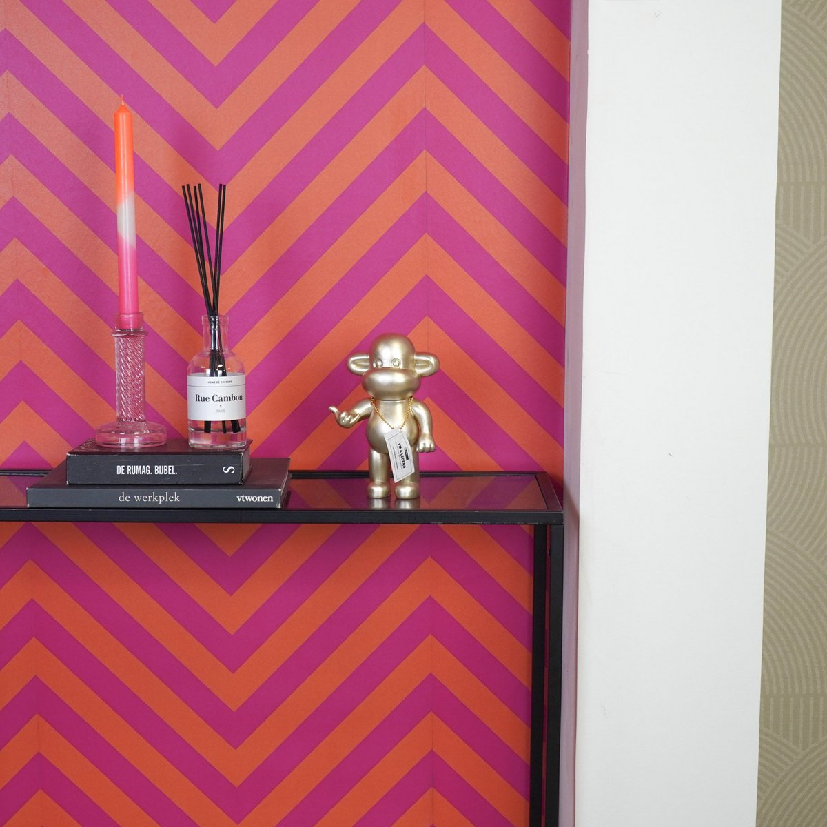 Ornament - hanging loose monkey- gold - 11x7x19cm