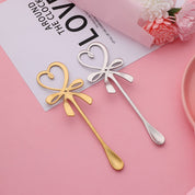 Silver lepel - hart  - set van 2