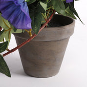 Artificial Petunia Hanging Plant in Stan Flower Pot - L25 x W45 x H50 cm - Dark Purple