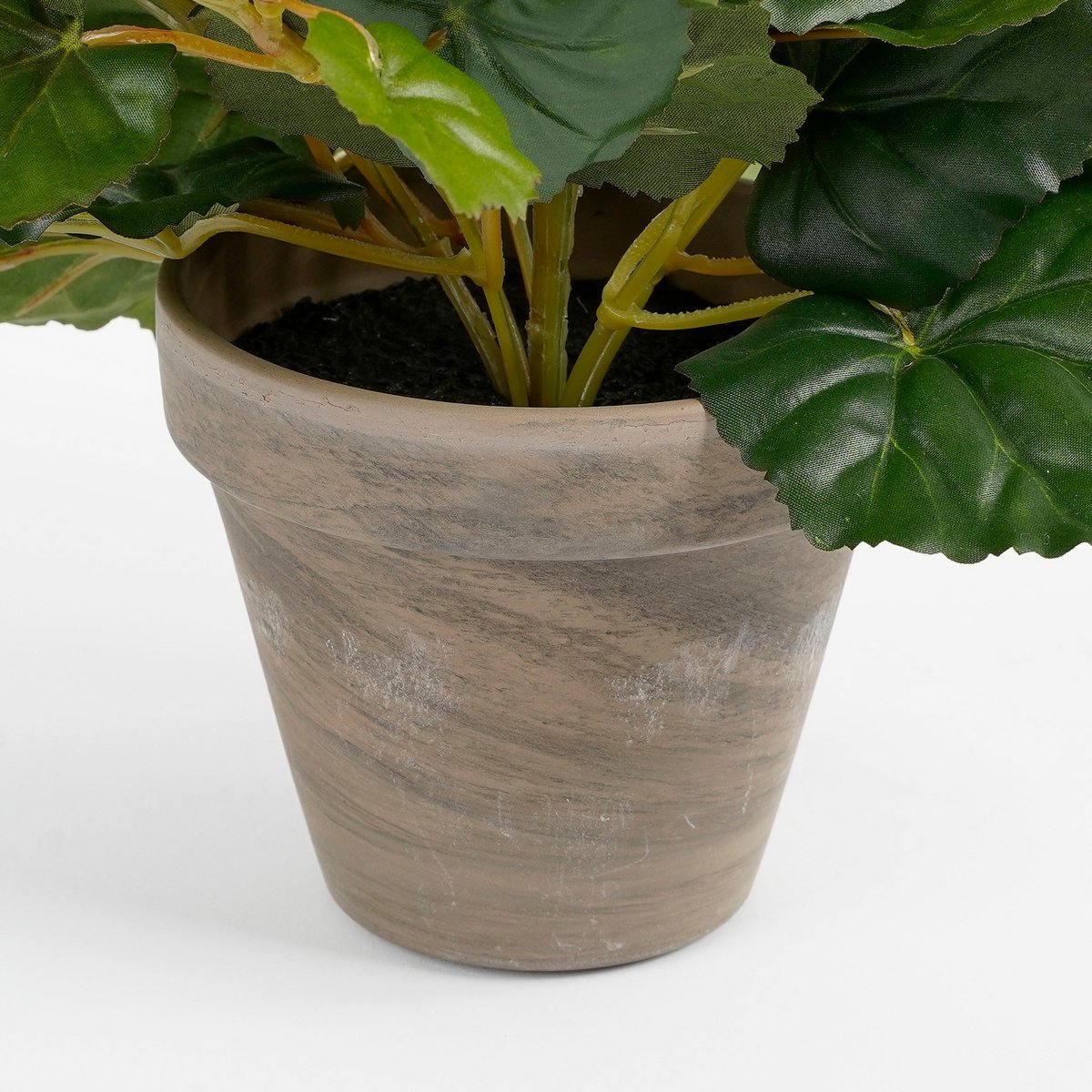 Bégonia artificiel en pot Stan - H30 x Ø25 cm - Blanc
